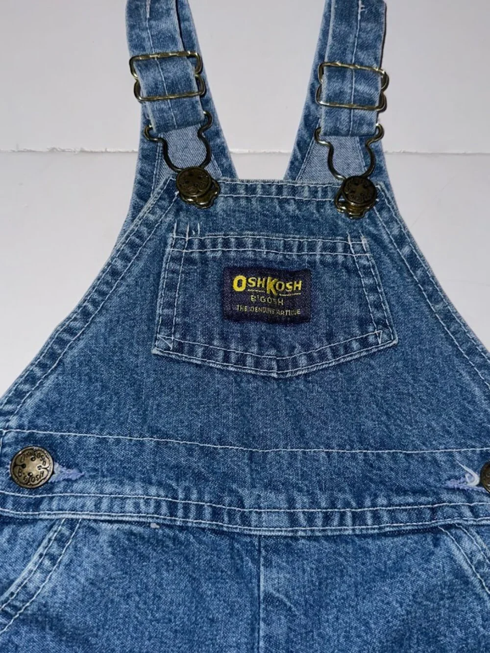 VTG OshKosh Bgosh Vestbak Denim Baby Overalls Size 6 9 Months Made USA Cotton